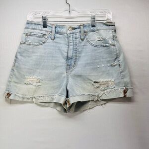 Madewell Light Blue Distressed Jean Shorts